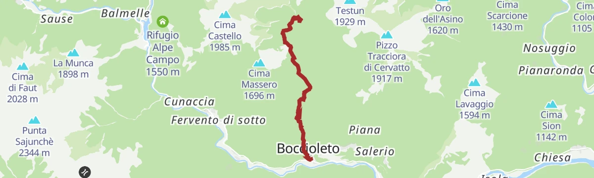 Route map: BOCCIOLETO